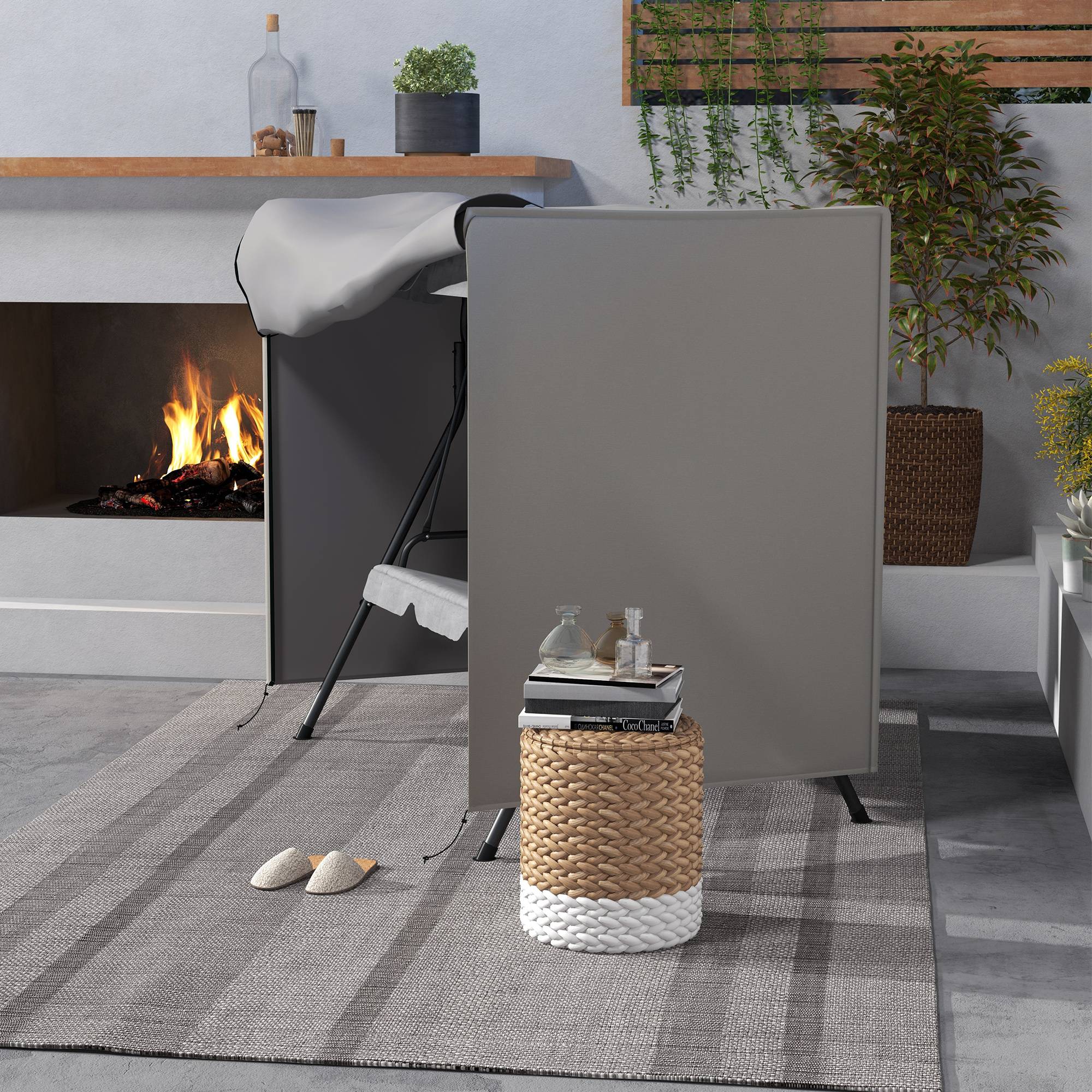 Housse de Protection Balancelle Polyester Jardin Terrasse Imperméable Gris - ComfortXL Outdoor Living - Image 9