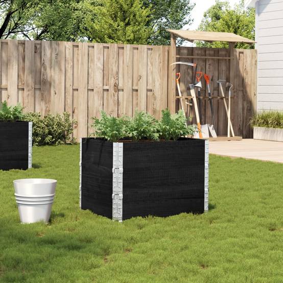 Jardinière bois noir 80 x 60 x 60.5 cm - PANGIVO - Image 1
