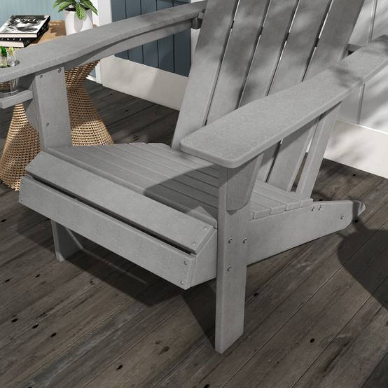 Fauteuil de jardin ergonomique en HDPE Gris, résistant aux UV et intempéries, 75 x 87 x 90 cm - Image 9