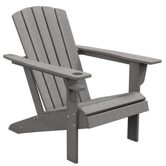 Fauteuil de jardin ergonomique en HDPE Gris, résistant aux UV et intempéries, 75 x 87 x 90 cm - Image 1