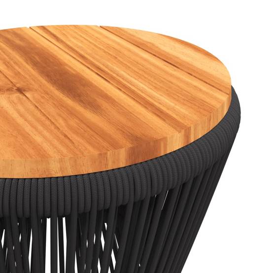 Table d'Appoint Ronde en Bois d'Acacia et Pied Filaire Noir, Diamètre 45cm pour Salon – ComfortXL Outdoor Living - Image 9