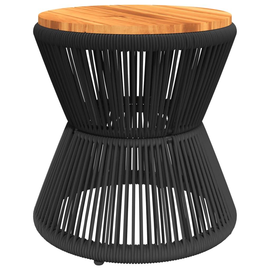 Table d'Appoint Ronde en Bois d'Acacia et Pied Filaire Noir, Diamètre 45cm pour Salon – ComfortXL Outdoor Living - Image 2