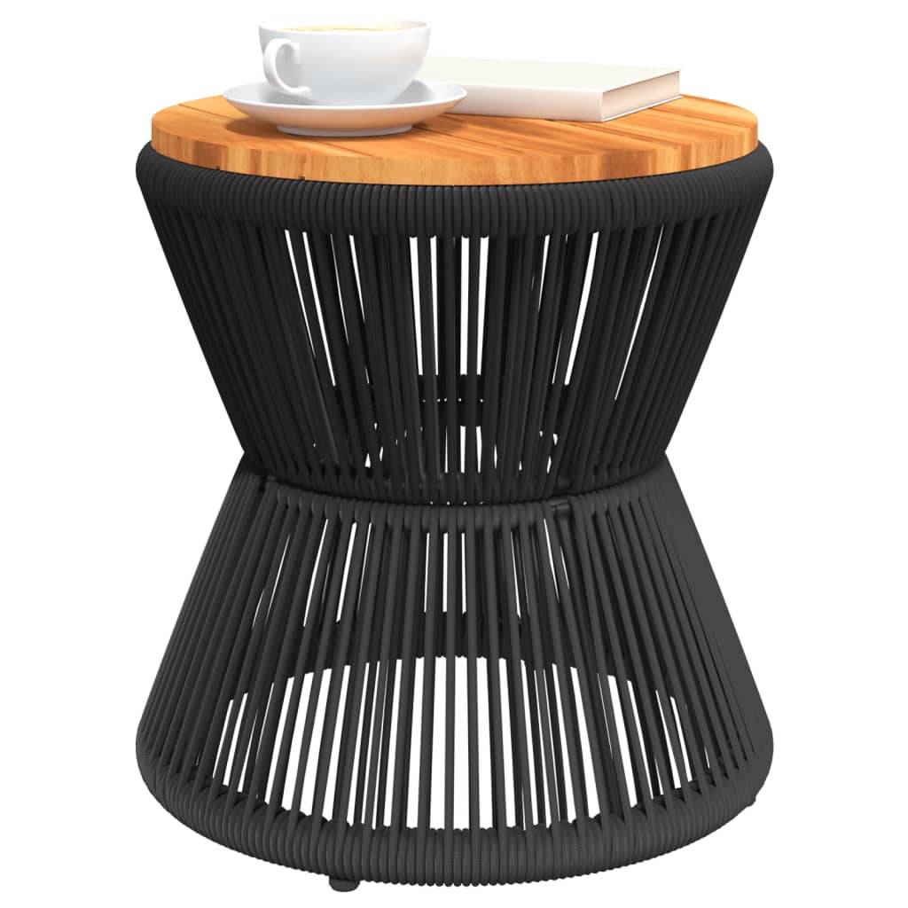 Table d'Appoint Ronde en Bois d'Acacia et Pied Filaire Noir, Diamètre 45cm pour Salon – ComfortXL Outdoor Living - Image 4
