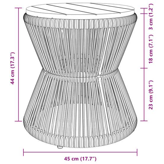 Table d'Appoint Ronde en Bois d'Acacia et Pied Filaire Noir, Diamètre 45cm pour Salon – ComfortXL Outdoor Living - Image 10