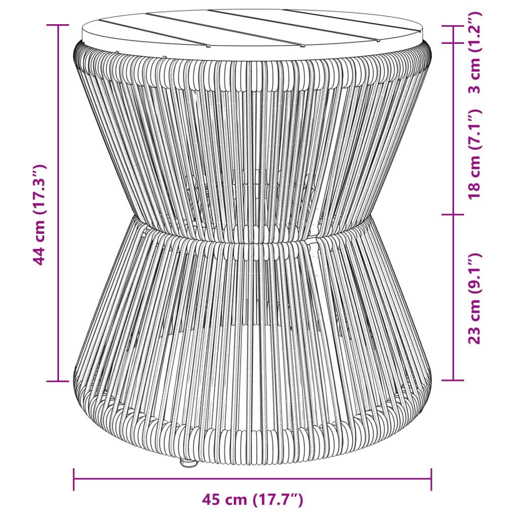 Table d'Appoint Ronde en Bois d'Acacia et Pied Filaire Noir, Diamètre 45cm pour Salon – ComfortXL Outdoor Living - Image 10