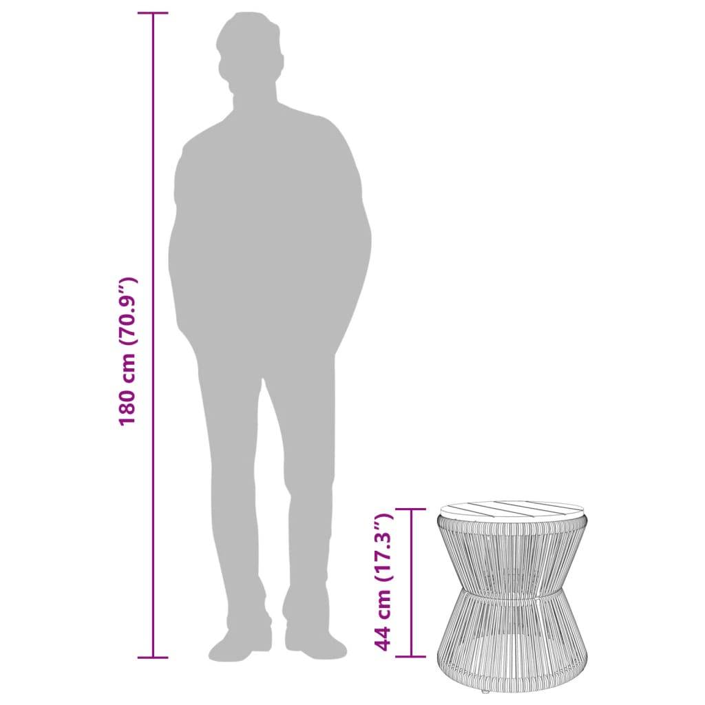 Table d'Appoint Ronde en Bois d'Acacia et Pied Filaire Noir, Diamètre 45cm pour Salon – ComfortXL Outdoor Living - Image 7
