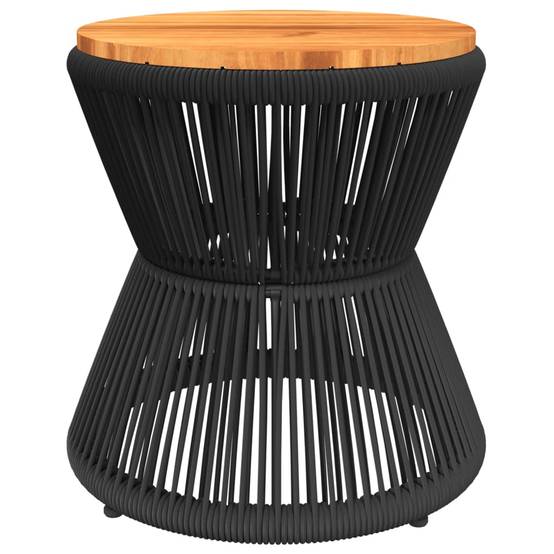 Table d'Appoint Ronde en Bois d'Acacia et Pied Filaire Noir, Diamètre 45cm pour Salon – ComfortXL Outdoor Living - Image 6
