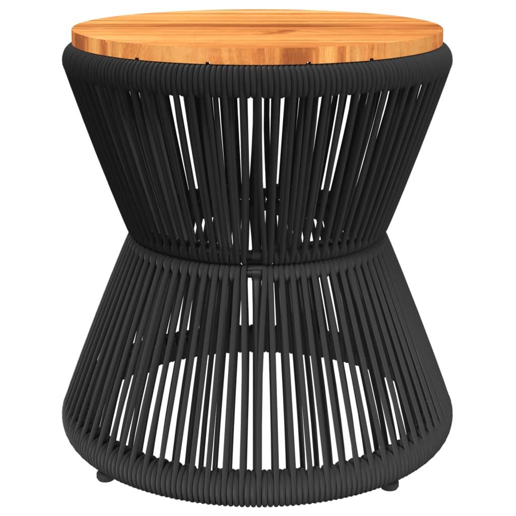 Table d'Appoint Ronde en Bois d'Acacia et Pied Filaire Noir, Diamètre 45cm pour Salon – ComfortXL Outdoor Living - Image 6