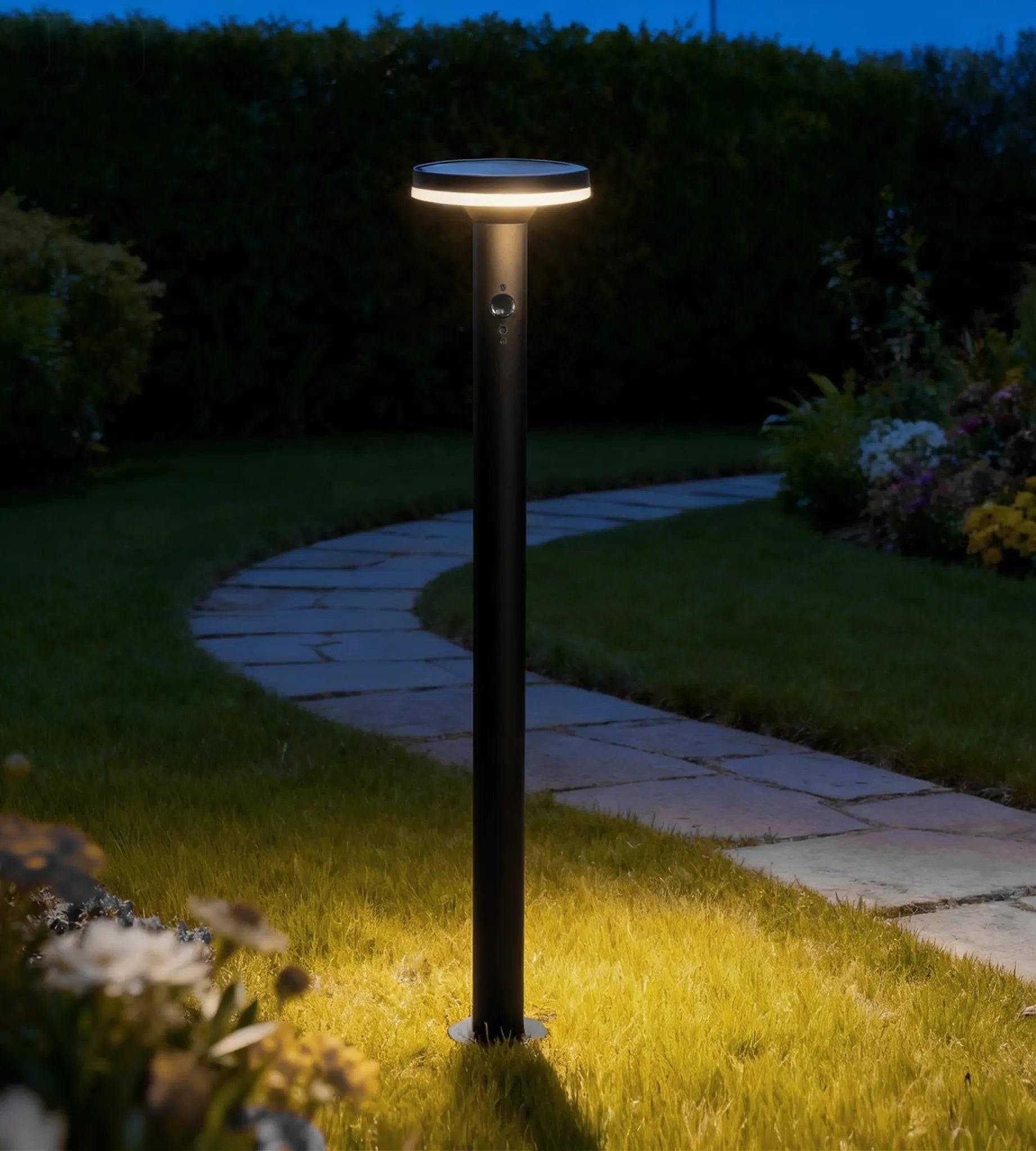 Borne extérieure solaire LIVING avec détecteur de mouvements 85cm Inox - Image 2