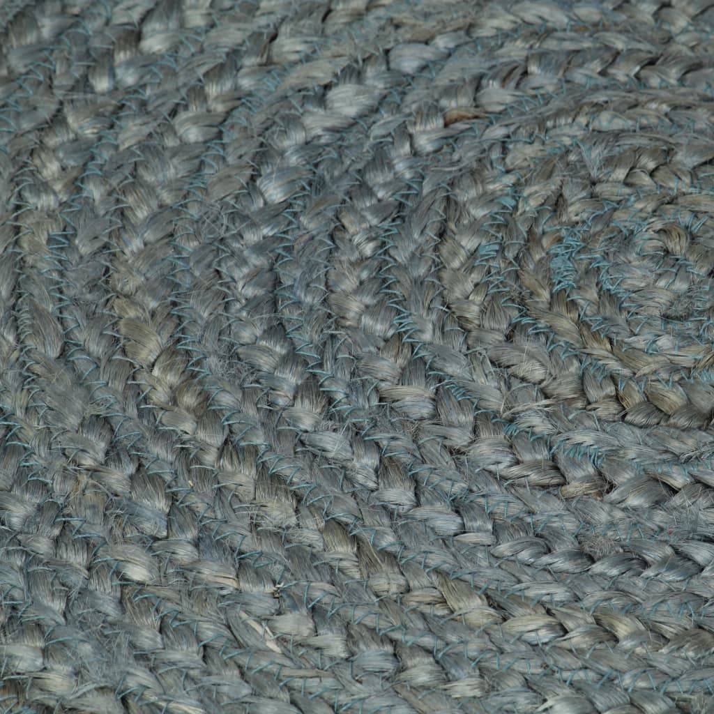 Tapis Rond en Jute Tressé Artisanal pour Salon ou Chambre Style Bohème Vert Olive 120 cm – ComfortXL Outdoor Living - Image 4