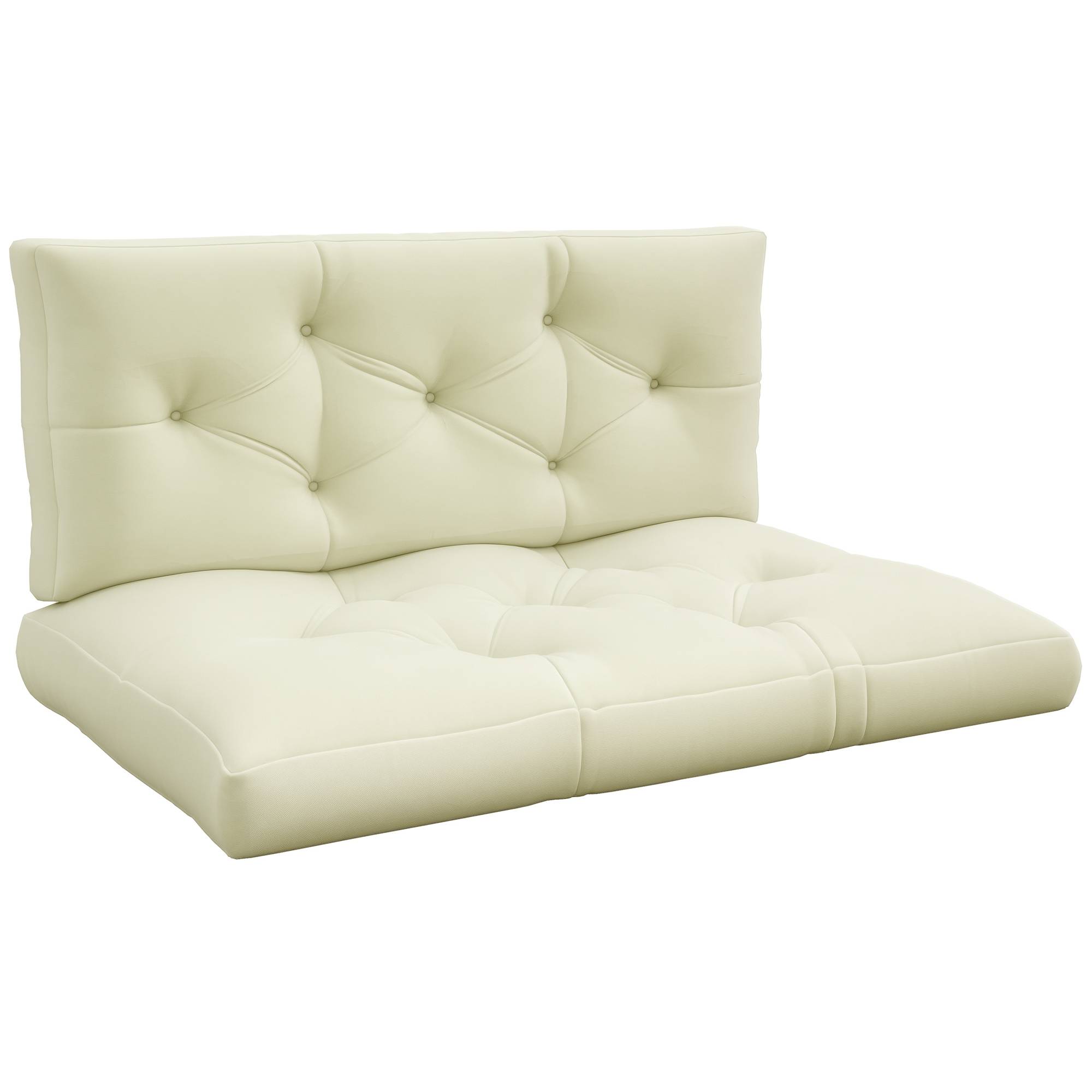 Coussin d'assise capitonné, 120 x 80 x 12 cm, blanc crème