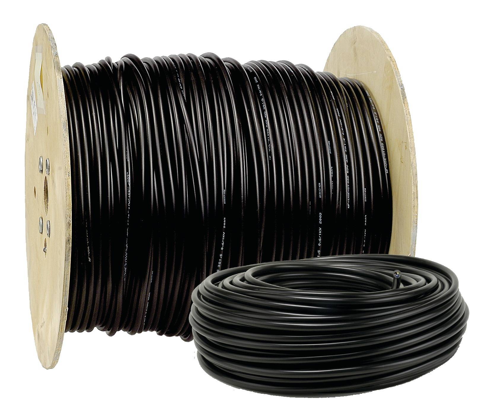 Câble rigide U-1000 R2V 3G2,5mm² 25m noir - FILS & CÂBLES - 20218288D - Image 1