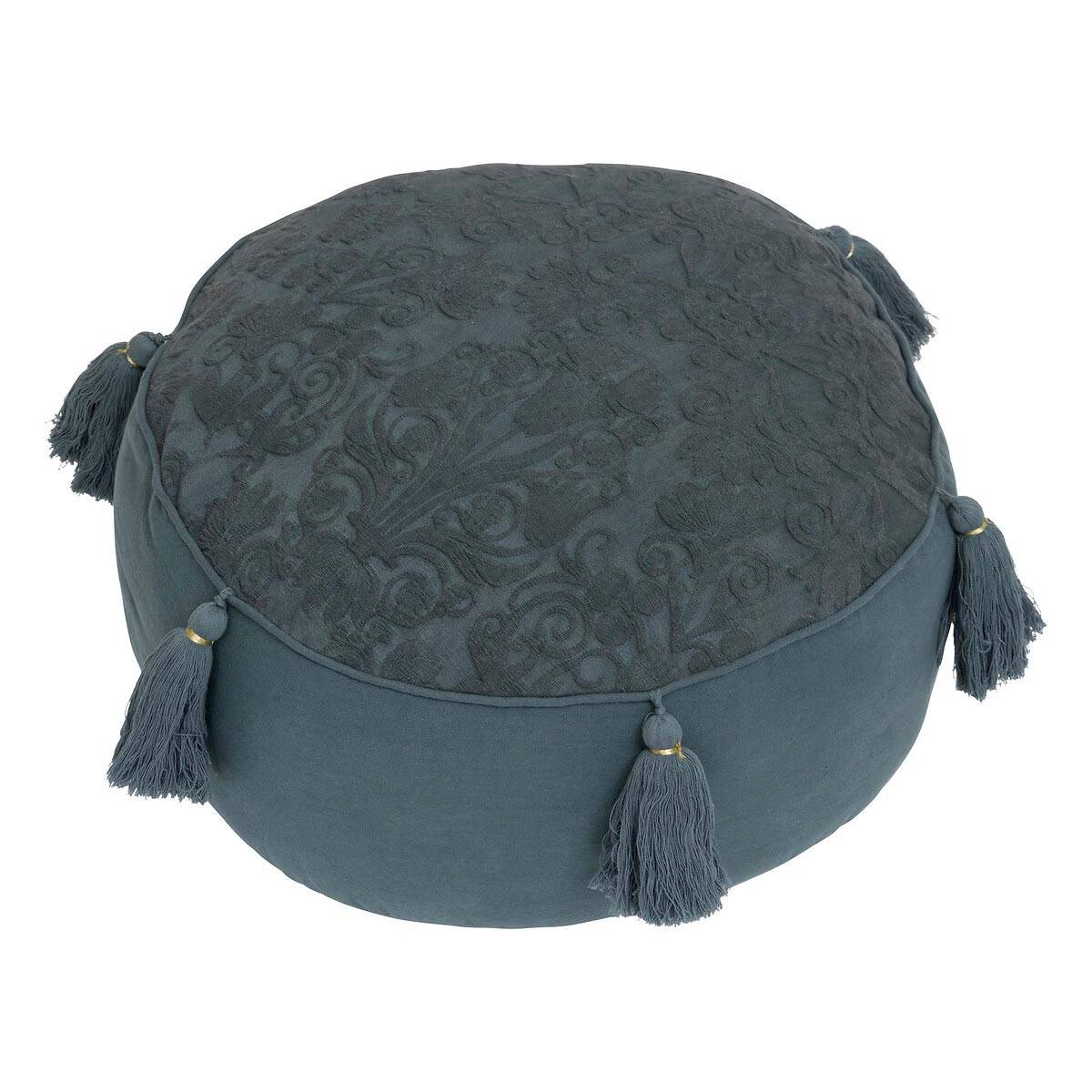 Coussin de Sol Pompons "Little Cottage" 43cm Bleu - Image 1