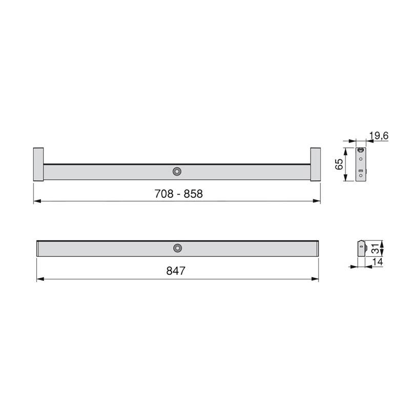 Emuca - Emuca 5074762 Barre De Penderie Pour Armoire Polux Avec Lumière Led Avec Détecteur De Mouvement (12v Dc), 858, Anodisé Mat. - Imagen 7