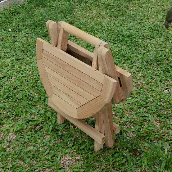 Teck'Attitude - Table basse pliante ronde en teck massif Kuta ø 50 cm - TECK'Attitude - Imagen 4