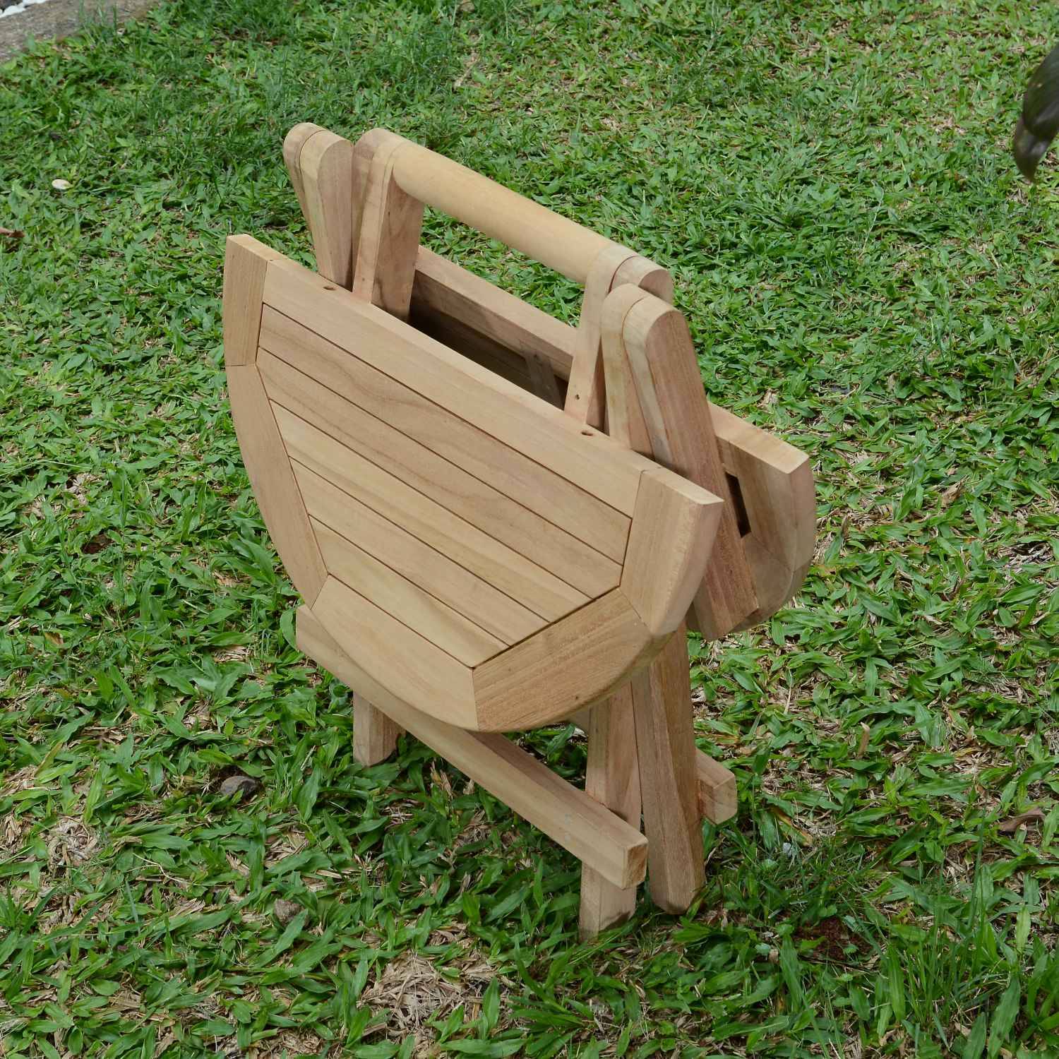Teck'Attitude - Table basse pliante ronde en teck massif Kuta ø 50 cm - TECK'Attitude - Imagen 4