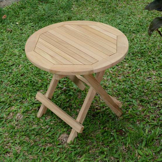 Teck'Attitude - Table basse pliante ronde en teck massif Kuta ø 50 cm - TECK'Attitude - Imagen 5