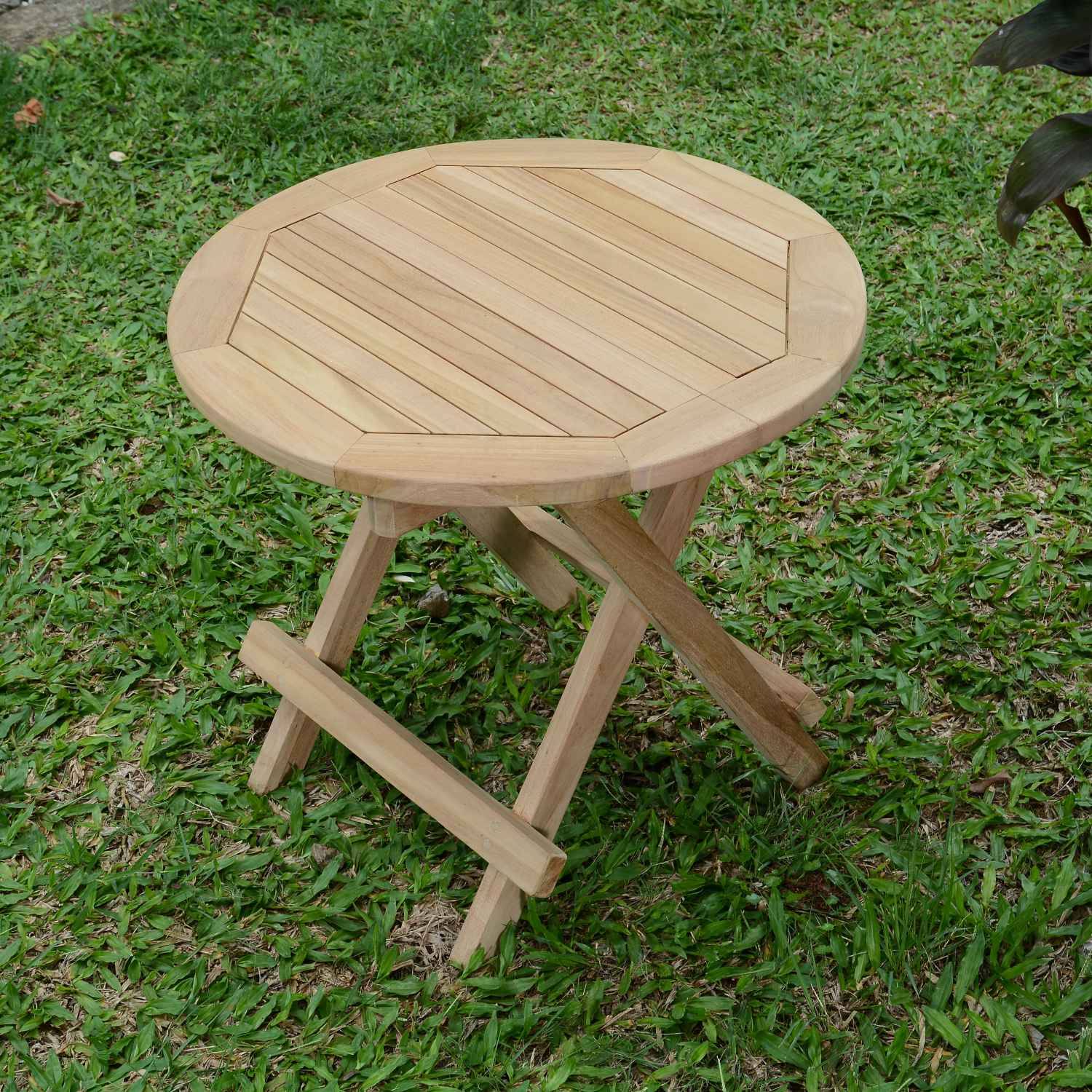 Teck'Attitude - Table basse pliante ronde en teck massif Kuta ø 50 cm - TECK'Attitude - Imagen 5