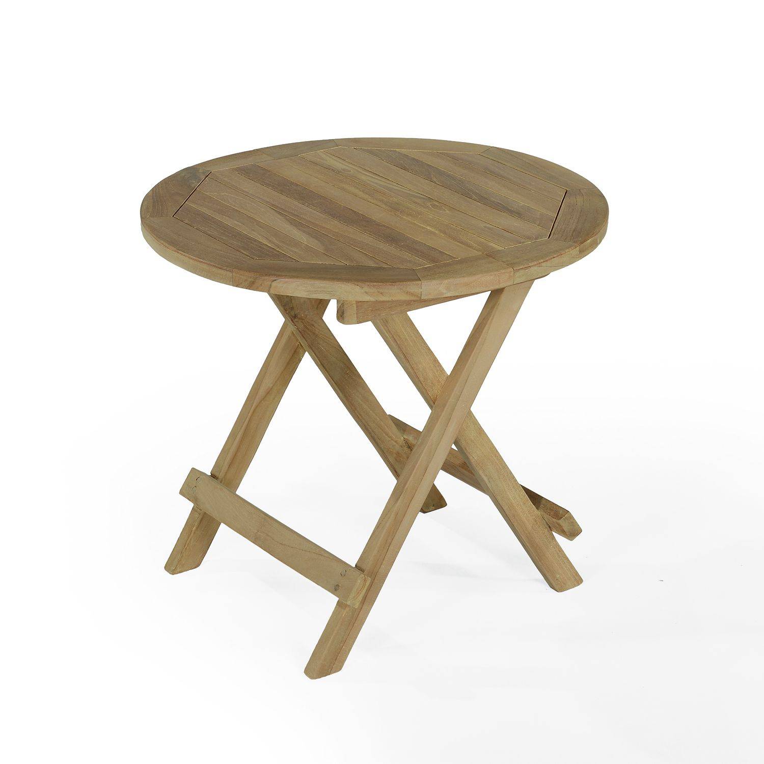 Teck'Attitude - Table basse pliante ronde en teck massif Kuta ø 50 cm - TECK'Attitude - Imagen 1