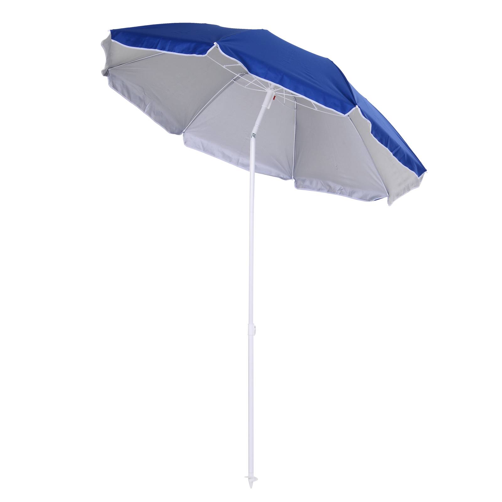 Parasol de plage Parasol inclinable octogonal Ø 160 cm - 160x160x205cm Polyester Bleu fr169 - Image 1