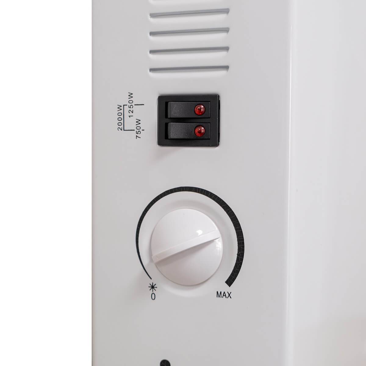 Radiateur Électrique Classic 2000W 3 puissances de chauffe - Chauffage d'appoint sur pieds Thermostat NIKLAS - Imagen 6