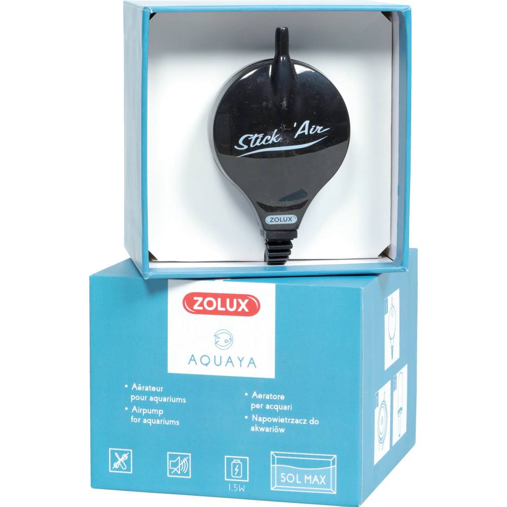 Zolux - Bulleur aérateur 1.5w débit 18.6 L/h noir pour aquarium max 50 Litres - Imagen 1