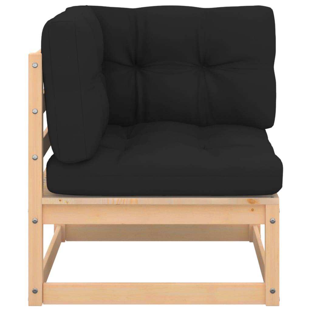 Helloshop26 - Salon de jardin meuble d'extérieur ensemble de mobilier 3 pièces avec coussins bois de pin massif - Imagen 3