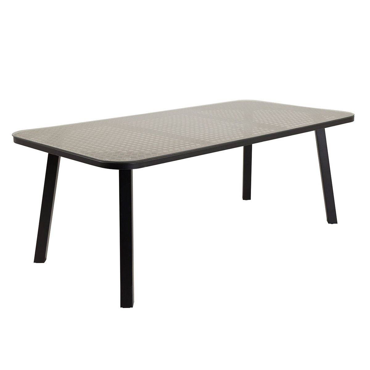 Paris Prix - Table de Jardin en Verre "Paola" 200cm Noir & Marron - Image 1