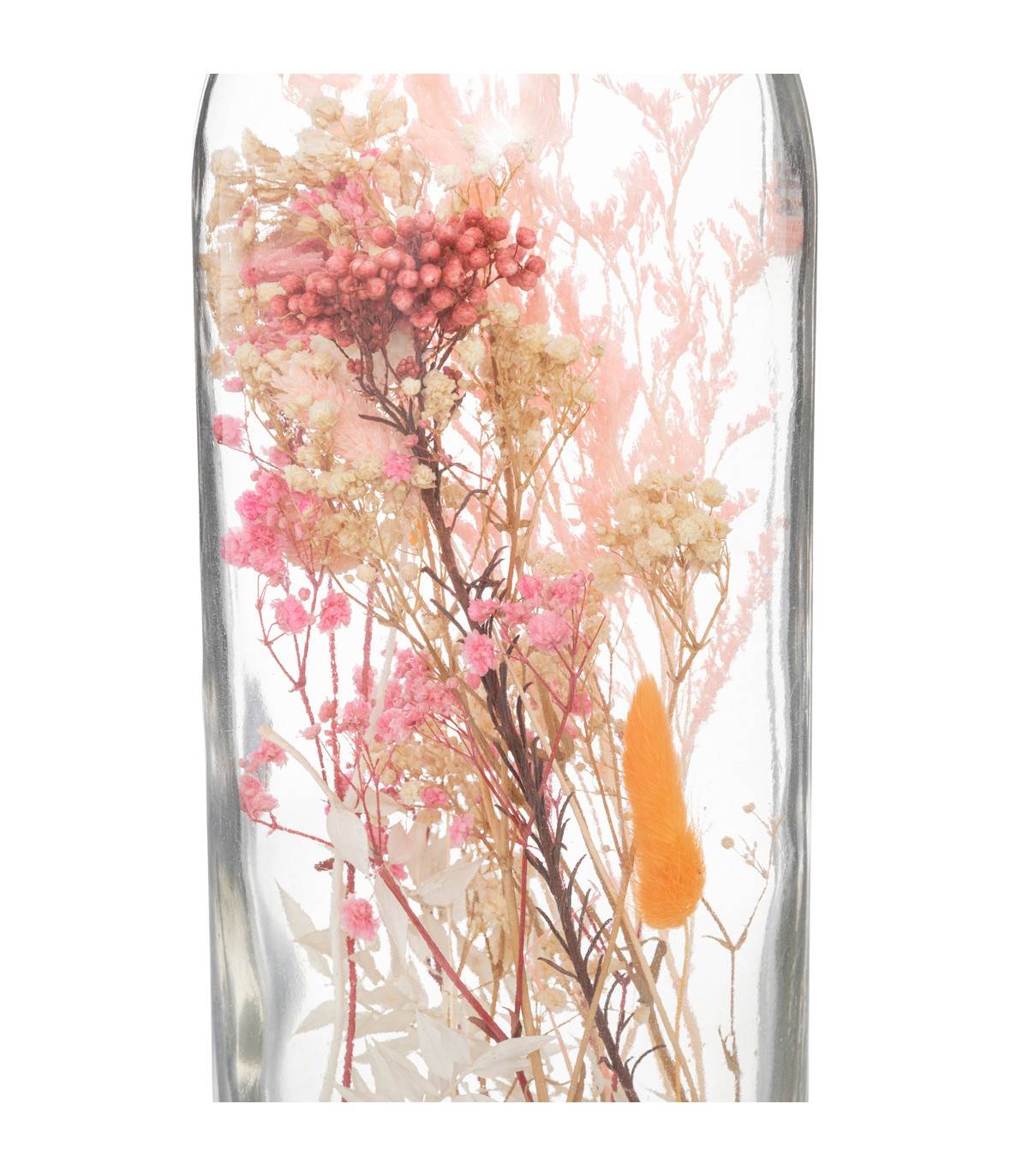 Fleurs Séchées Rose dans une Bouteille en Verre H 46.6 cm - Image 2