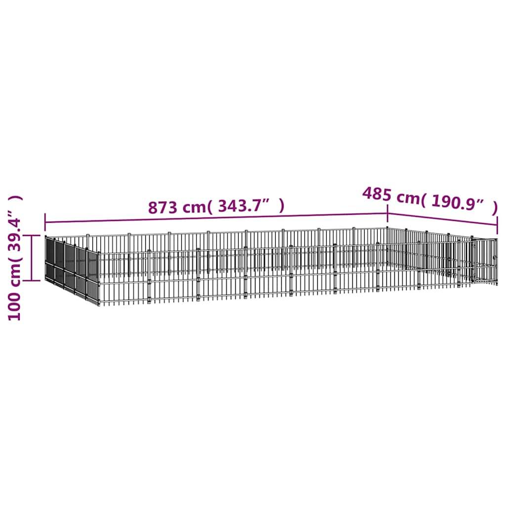 Vidaxl - Chenil d'extérieur pour chiens Acier 42,34 m² vidaXL 3124639 - Imagen 7