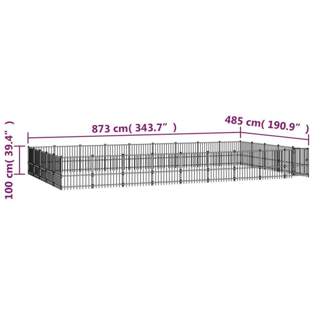 Vidaxl - Chenil d'extérieur pour chiens Acier 42,34 m² vidaXL 3124639 - Imagen 3
