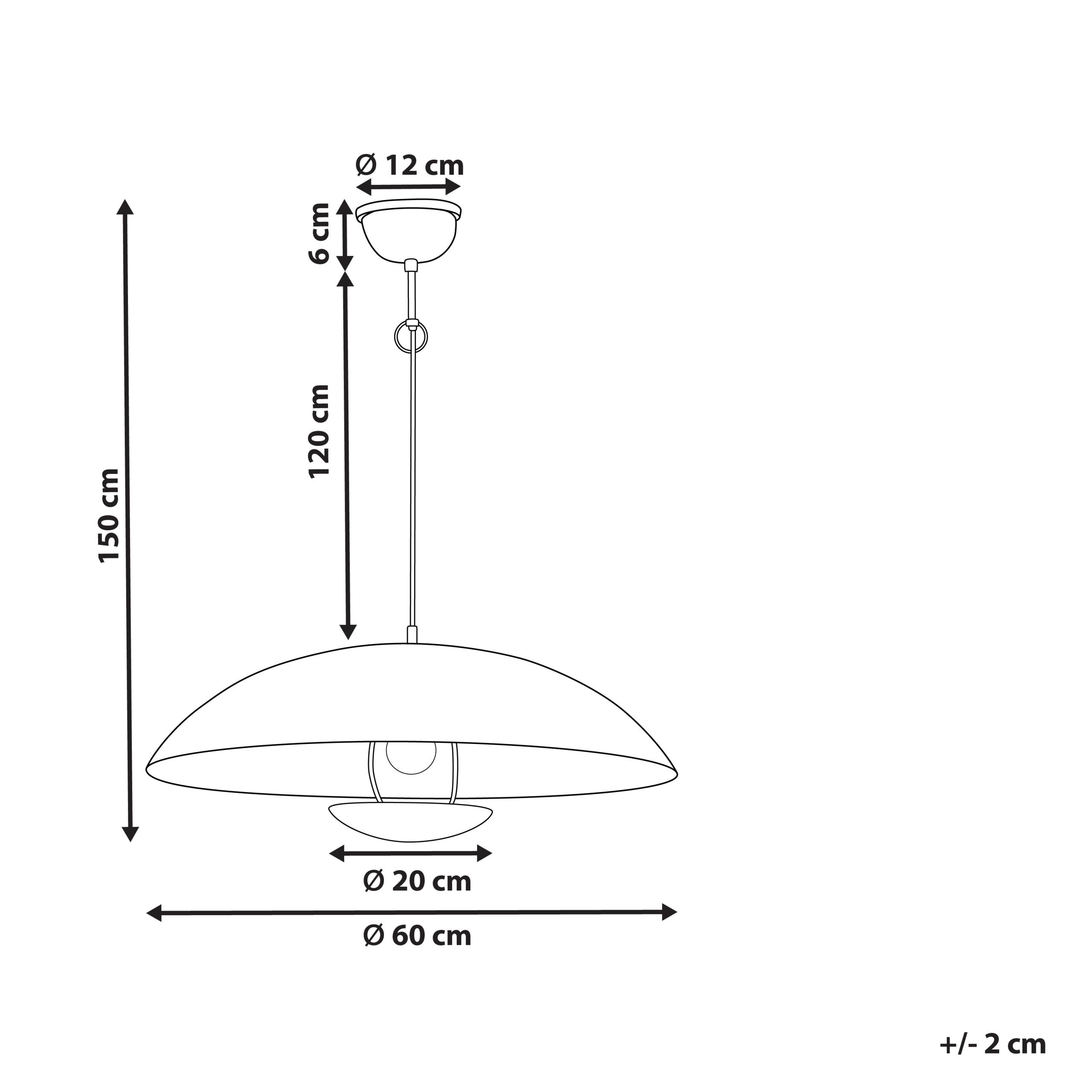 Beliani - Lampe suspension Métal Doré AGRANI - 60x60x150- Beliani - Image 3