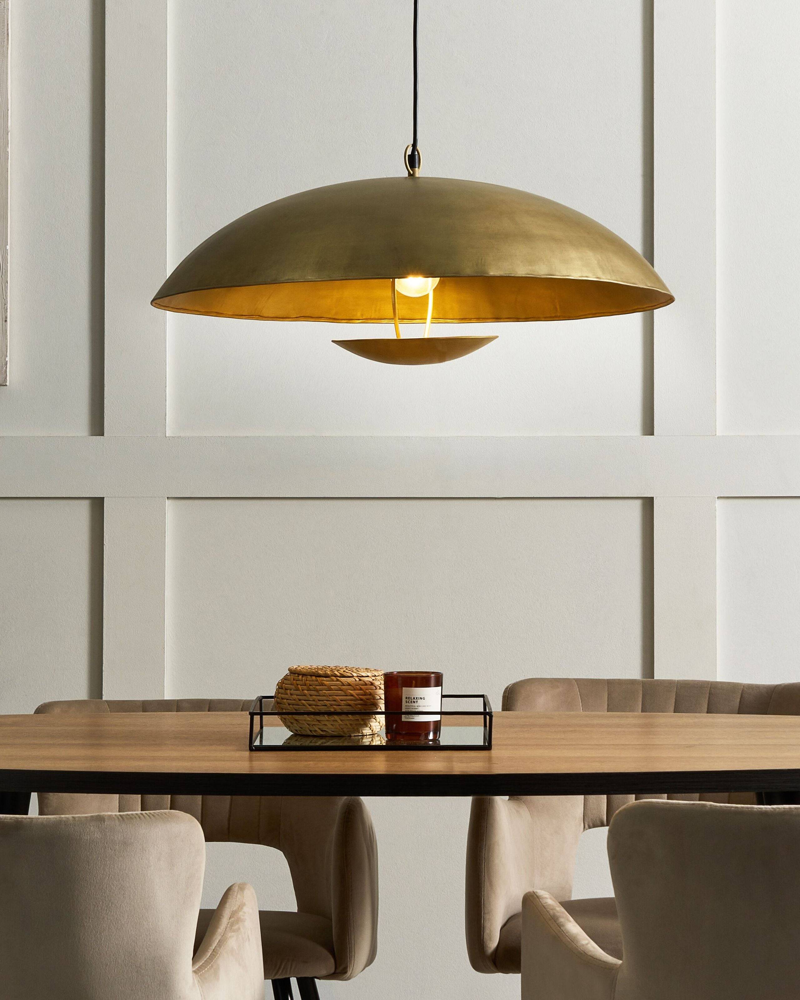 Beliani - Lampe suspension Métal Doré AGRANI - 60x60x150- Beliani - Image 1