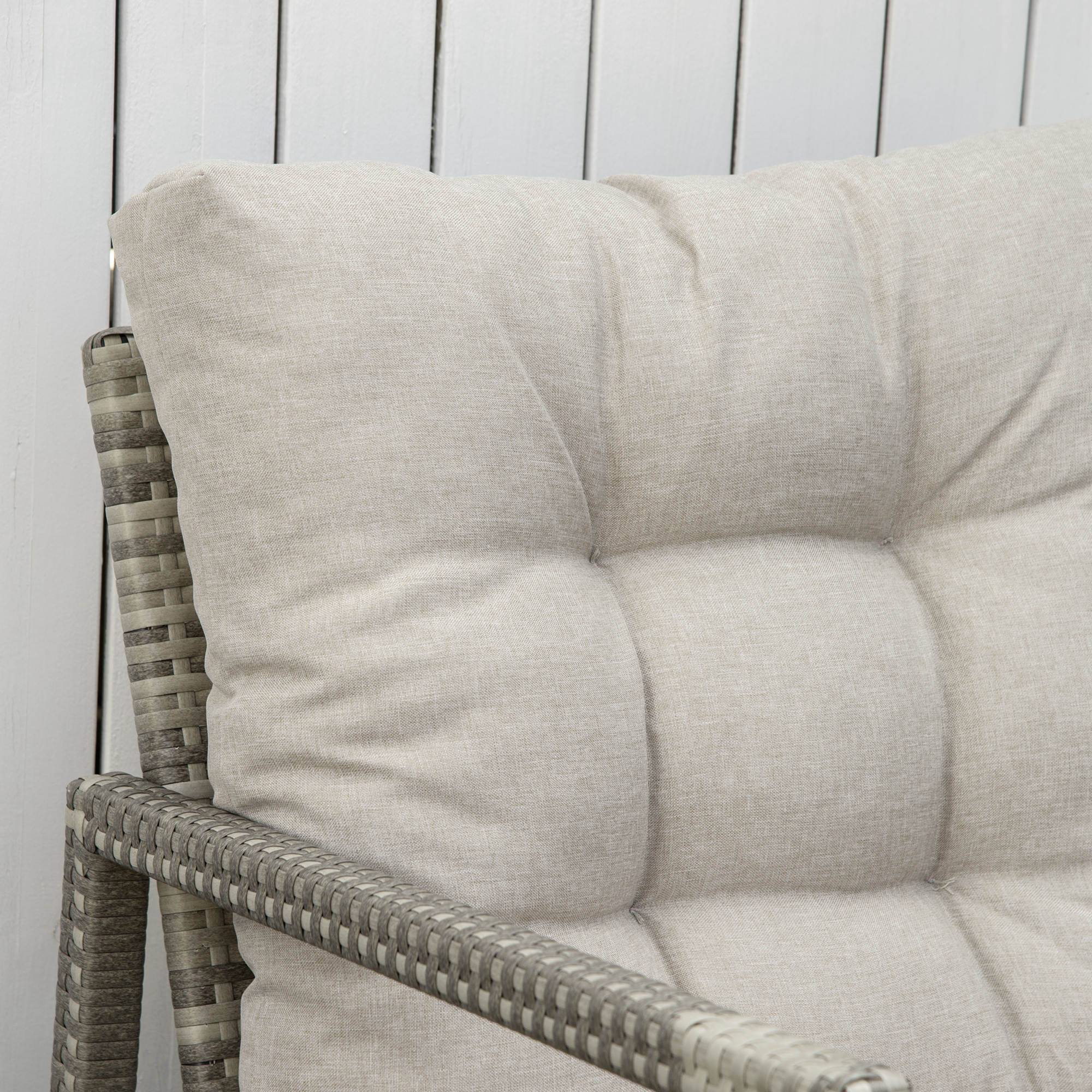 Outsunny - Ensemble de jardin 3 pièces 2 fauteuils à bascule table basse coussins inclus métal époxy résine tressée PE polyester gris - Outsunny - Imagen 7