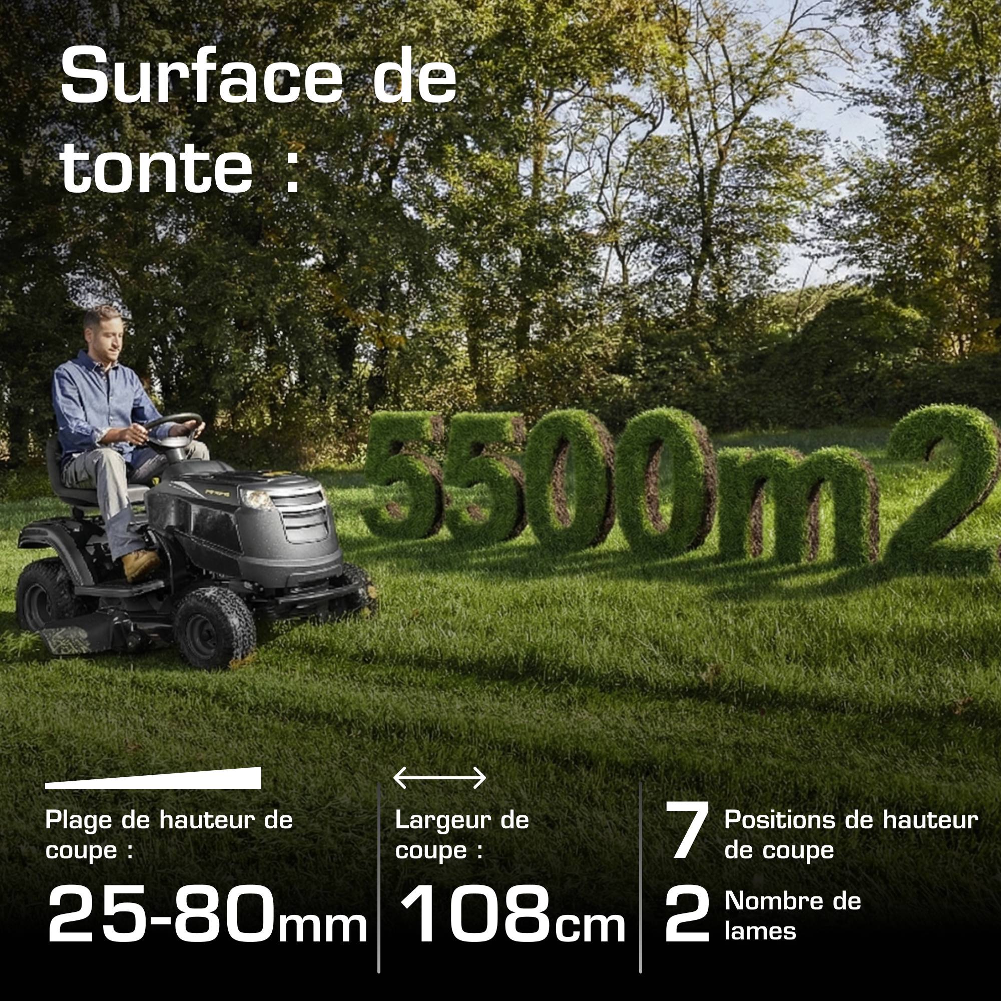 Alpina - Tondeuse AT3 108 HA, moteur 432cc, plateau 108cm, éjection latérale - ALPINA - Image 6