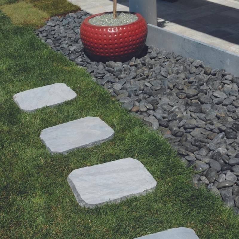 Jardinex - Pas japonais pierre bleue 43 x 32 x 3,5 cm - Gris bleu (Lot de 5) - Jardinex - Imagen 4