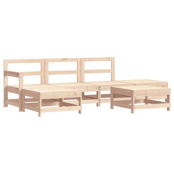 Vidaxl - Salon de jardin 6 pcs avec coussins bois massif vidaXL 3185906 - Image 4