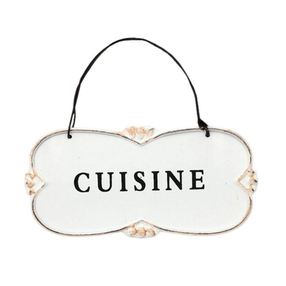 Chemin De Campagne - ~ Plaque de porte décorative vintage cuisine fer blanc noir 12x6cm Chemin de campagne