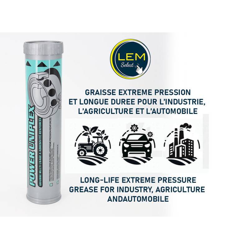 Cartouche bleu de Graisse Lithium Minerva POWER UNIPLEX 400gr - Image 2