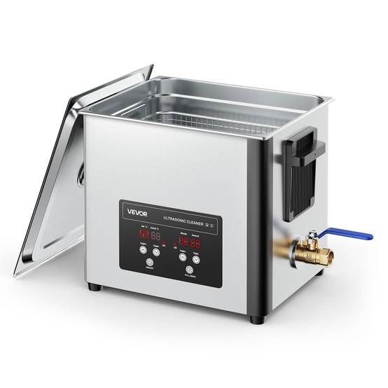 Vevor - VEVOR Nettoyeur à ultrasons 10 L, 40 kHz, chauffage 180 W, panier inox et affichage numérique, pour bijoux, montres, lunettes et pièces. - Image 1