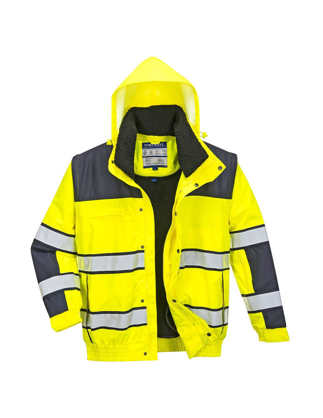 Blouson Hivis 3 En 1 Couleur : Jaune/marine Taille S - Portwest