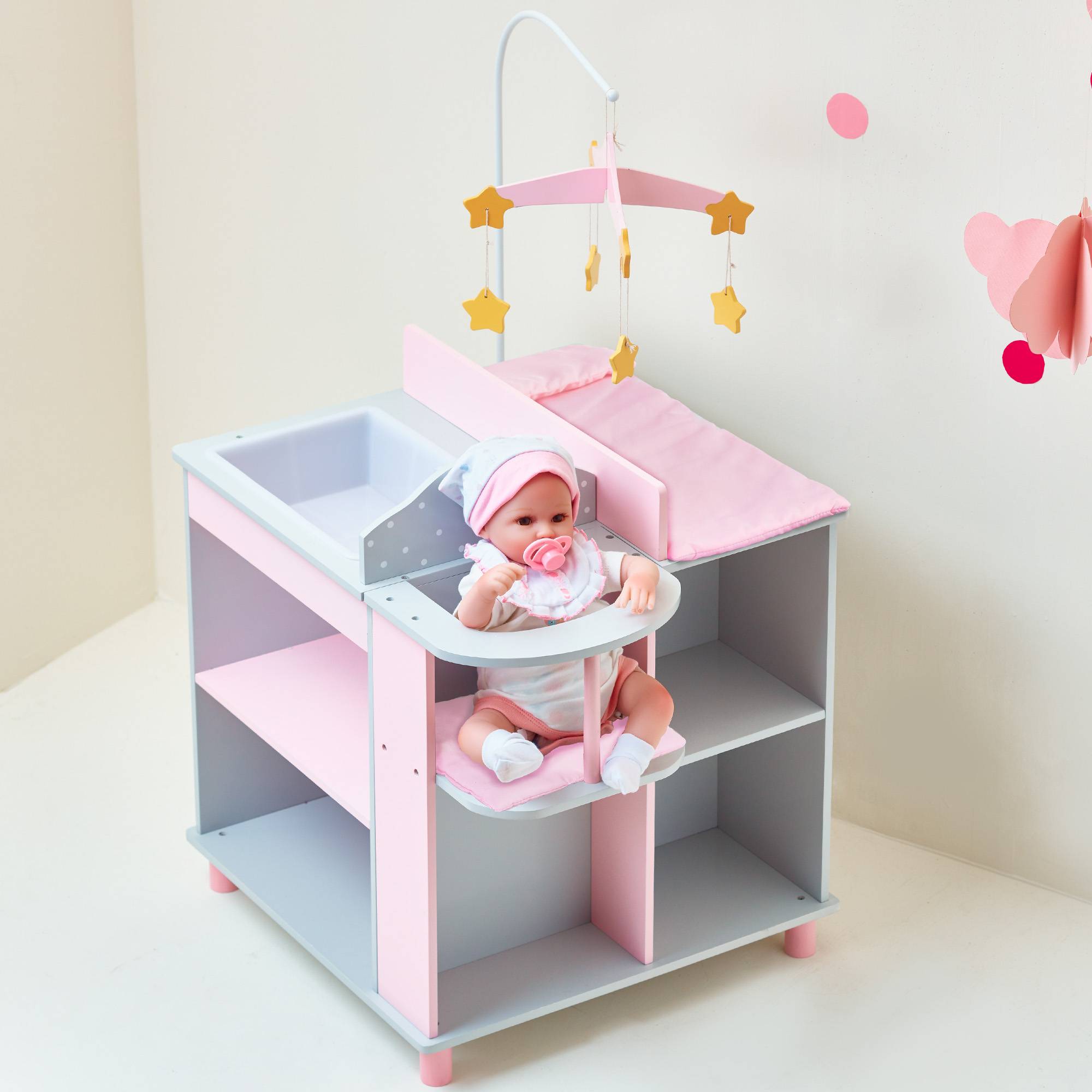 Table à langer avec rangement 97.8 cm, Gris Teamson Kids