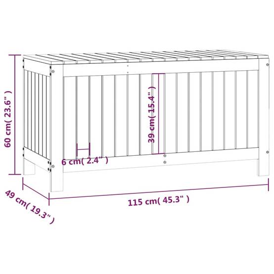 Malle de Jardin en Bois de Pin Massif avec Assistance Hydraulique Rangement Outils Gris 115x49x60 cm – ComfortXL Outdoor Living - Image 10