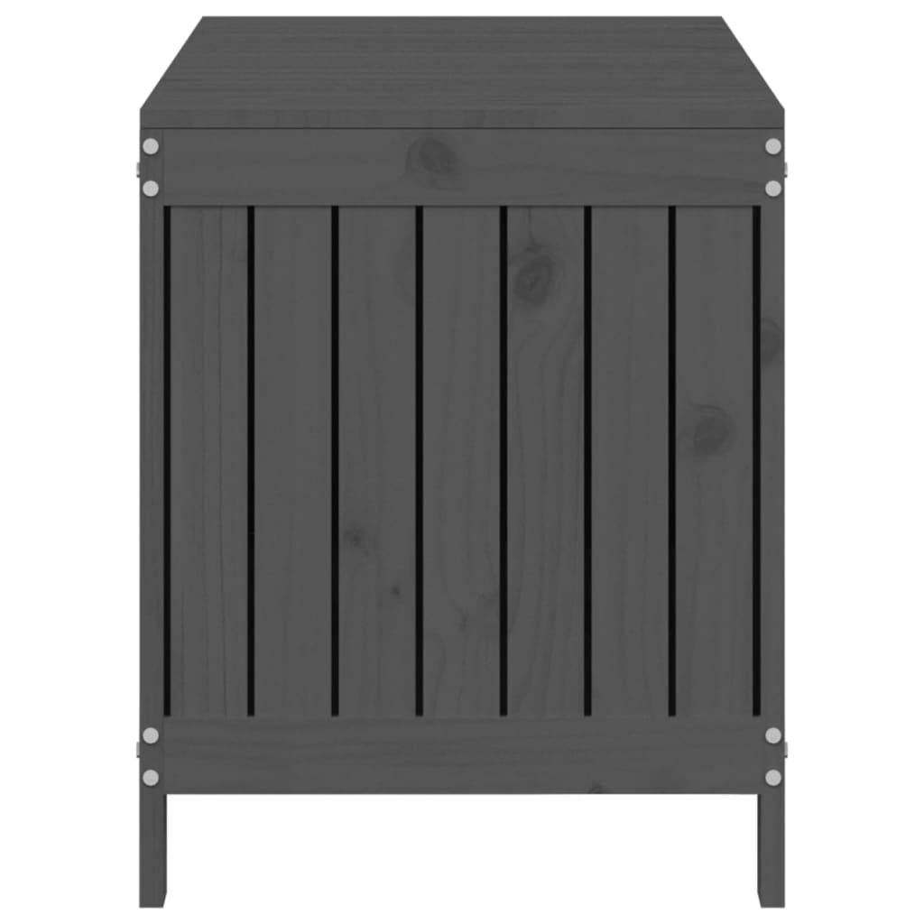 Malle de Jardin en Bois de Pin Massif avec Assistance Hydraulique Rangement Outils Gris 115x49x60 cm – ComfortXL Outdoor Living - Image 7