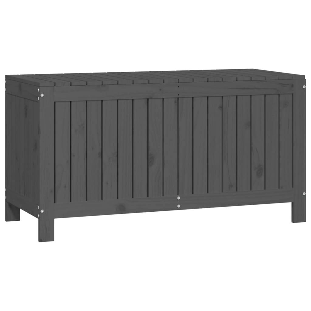 Malle de Jardin en Bois de Pin Massif avec Assistance Hydraulique Rangement Outils Gris 115x49x60 cm – ComfortXL Outdoor Living - Image 5