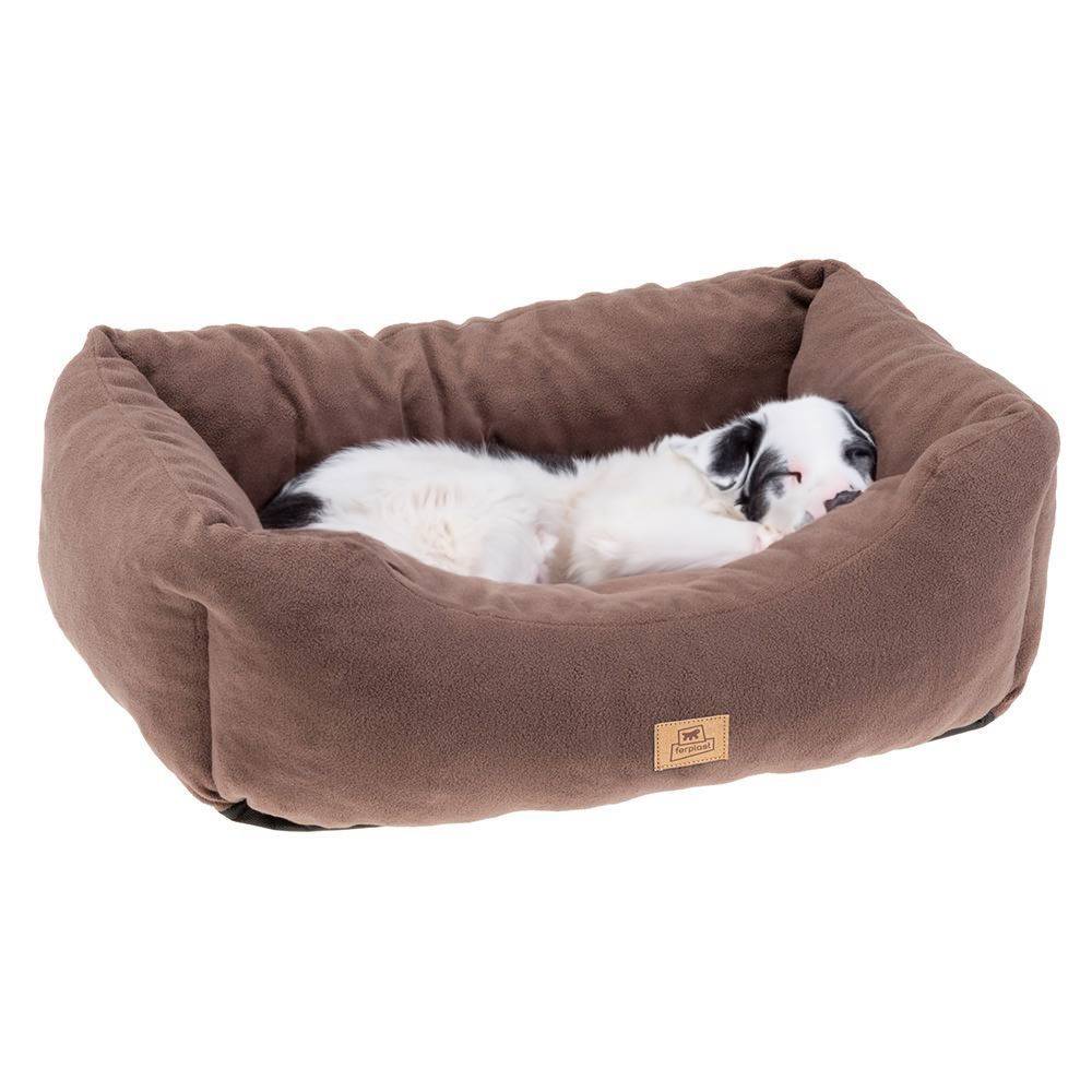 Ferplast - Canapé Lit pour Chiens et Chats COCCOLO MICROFLEECE 60 Doux Micropolaire Lavable Taupe - Imagen 4
