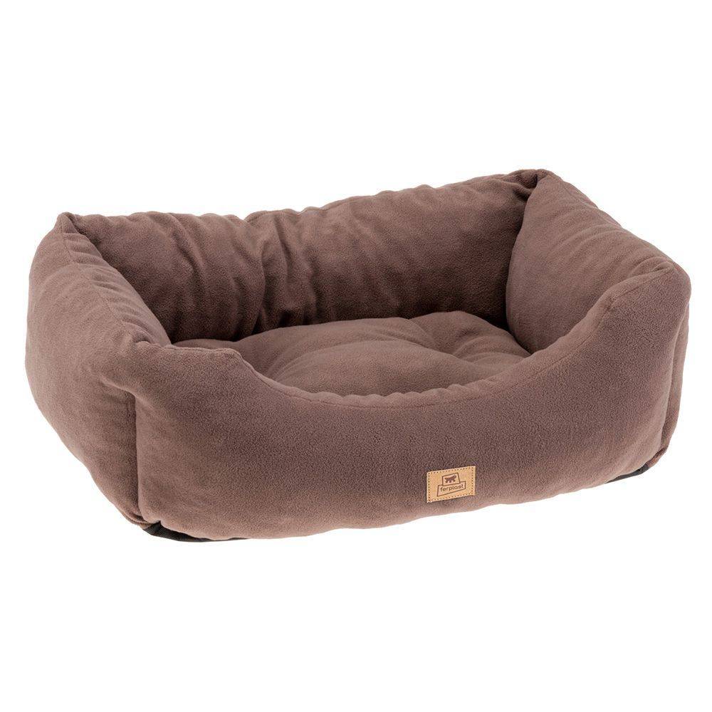 Ferplast - Canapé Lit pour Chiens et Chats COCCOLO MICROFLEECE 60 Doux Micropolaire Lavable Taupe - Imagen 1