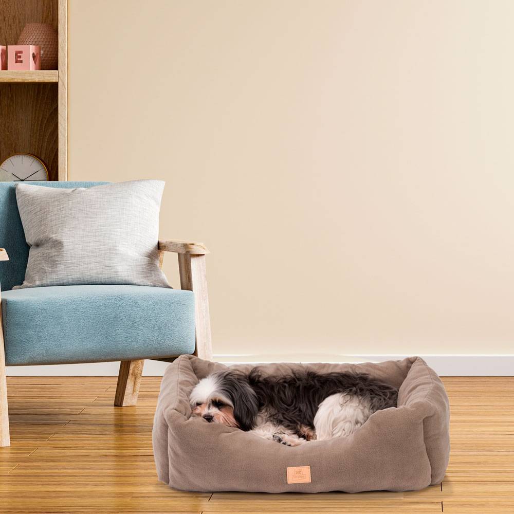 Ferplast - Canapé Lit pour Chiens et Chats COCCOLO MICROFLEECE 60 Doux Micropolaire Lavable Taupe - Imagen 3