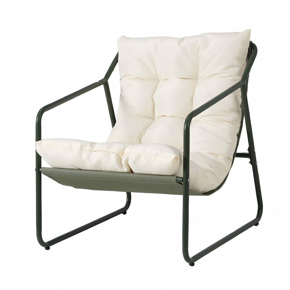 Ensemble de jardin 2 fauteuils vert kaki avec table basse ATRANI - Image 9
