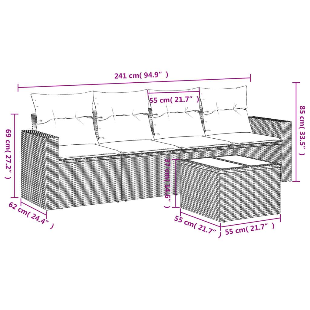Salon de Jardin 4 Places avec Rangement Résine Tressée Noire et Table Basse Verre pour Extérieur – ComfortXL Outdoor Living - Image 3